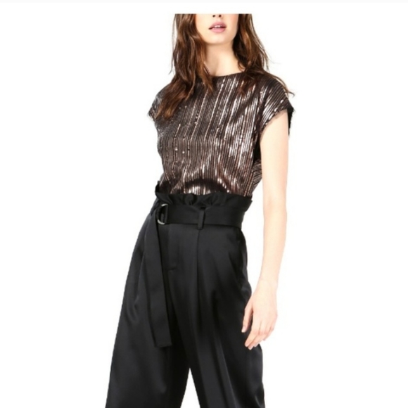 NWOT bar III gold sequin top - Picture 5 of 6